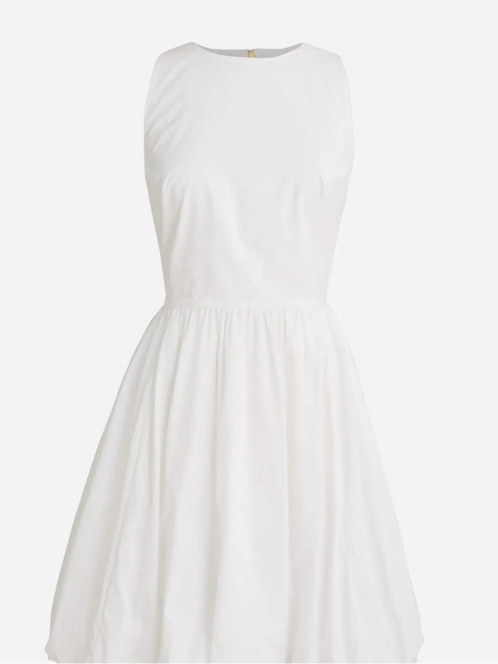 J. Crew White Sleeveless Bubble Skirt Cotton Poplin Dress 8